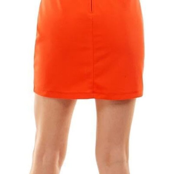 NWT B. Darlin Burnt Orange Ruched Slit Mini Dress - Picture 2 of 3